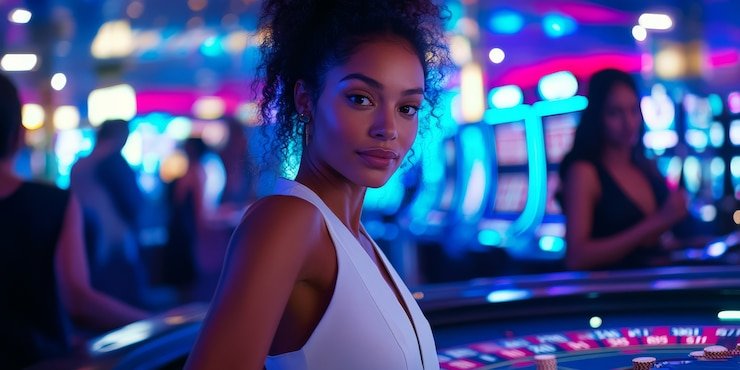 Antarmuka permainan Live Dealer bacansports dengan area taruhan dan chat langsung